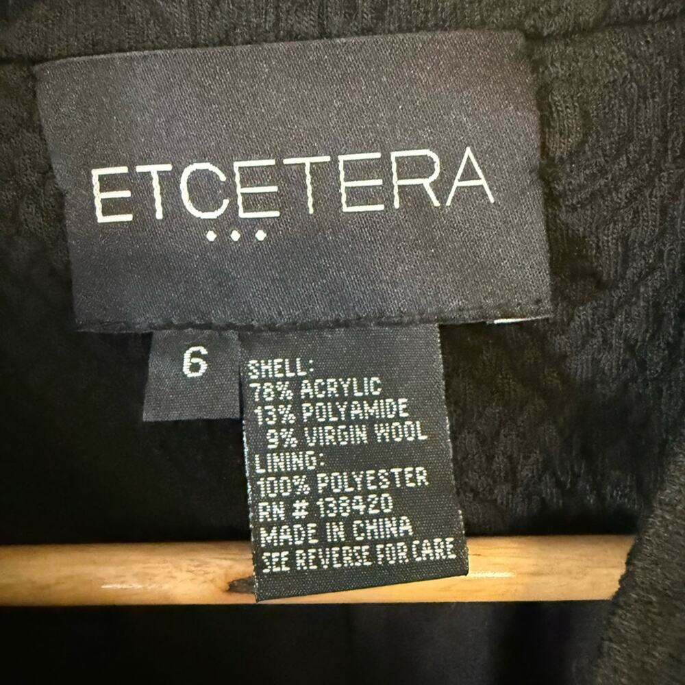 Etcetera Black belted Ruffle collar tie waist Coat size 6 - Picture 6 of 6